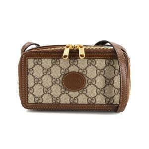 Gucci Interlocking G Shoulder Bag in GG Supreme Canvas and Leather, Beige Bro...